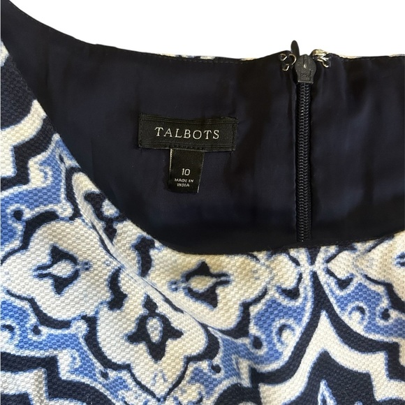 Talbots White and Blue Sleeveless Dresss - Picture 3 of 3